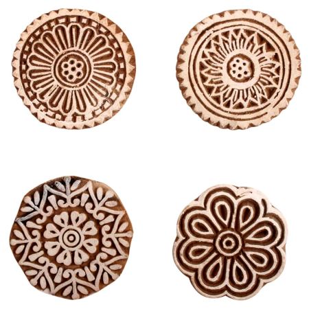 Set of 4 Piece New Mix Wooden Printing Block